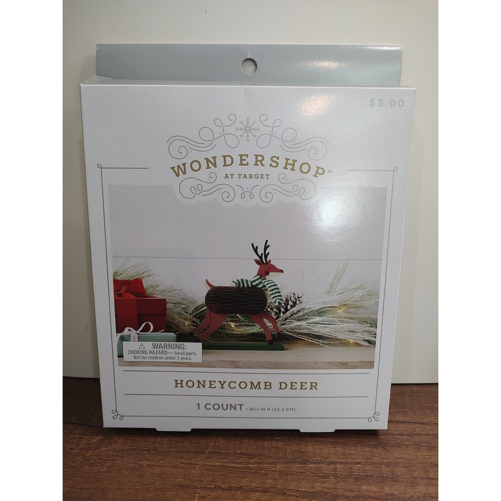 Honeycomb Deer Holiday Decor 8.75" Christmas Festive Shelf/Mantel Decor NEW D6